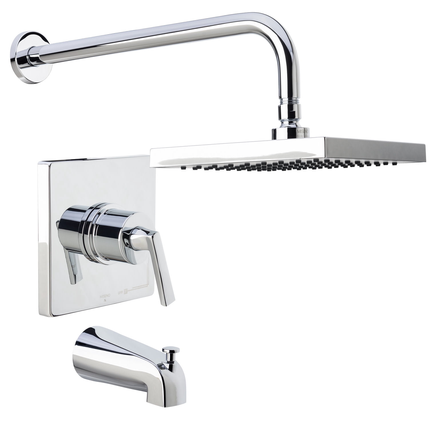 Miseno MNOSH625ECP 1.8 GPM Single Function Rain Shower Head, Polished Chrome
