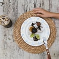 thumbnail image 6 of GenMous & Co.10PCS 13" Woven Placemats Round Rattan Placemats,Natural Hand-Woven Water Hyacinth Placemats,Farmhouse Weave Place Mats,Rustic Braided Wicker Table Mats for Dining Table,Home,Wedding., 6 of 9