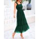 thumbnail image 2 of Vestido BTFBM para mujer de verano 2025, sin mangas, cuello cuadrado, midi, 2 of 6