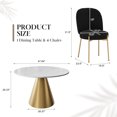 thumbnail image 3 of Boyel Living 5 Piece Modern Round Marble Countertop Dining Table Set (1 Table+4 Chairs)，Black, 3 of 6