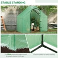 thumbnail image 5 of Outsunny 6' x 3' x 5.5' Portable Walk-in Greenhouse, PE Cover, Steel Frame Garden Hot House, Zipper Door, Top Vent for Flowers, Vegetables, Saplings, Green, 5 of 9