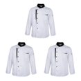 thumbnail image 1 of Wosthever Long Sleeves Chef Jacket Coat Hotel Uniform Tops Waiters Kitchen Type1 NO1, 1 of 1