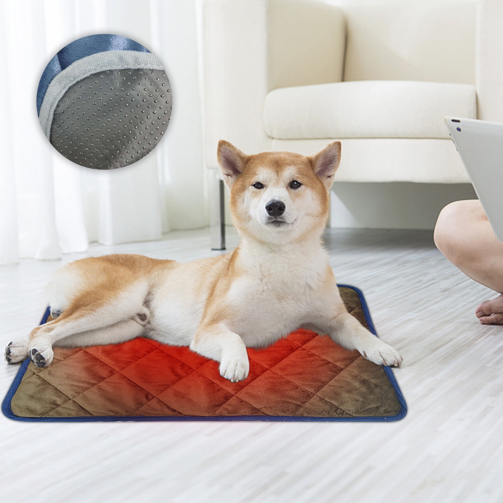 REZUOFI 4 Pcs Heated Pet Bed Self-Warming Pad for Dogs & Cats, Indoor Outdoor Thermal Mat, Waterproof Washable Cozy Warmth