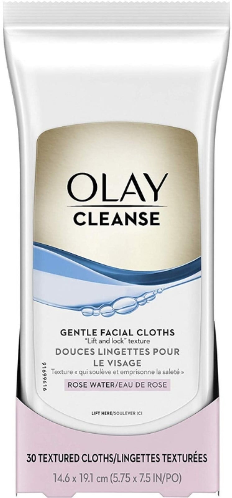 Olay Gentle Facial Cleansing Cloths with Rose Water, 30 ea (Pack of 2)