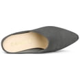 thumbnail image 4 of Mules Tacón Grueso Punta Puntiaguda Zapato Sin Cordones Para Mujeres Allegra K Gris 36, 4 of 6