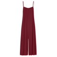 thumbnail image 4 of Gibobby Monos Holgados Mono informal con tirantes en 6 colores para mujer, pantalones de pierna ancha, mono sin mangas para el(Rojo， S), 4 of 5