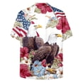 thumbnail image 6 of UngA 250 Anniversary USA Shirts, Hawaiian USA Bald Eagle Shirts American Flag Button T-Shirt Short Sleeve Casual Holiday Beach Shirts (Beige,6XL), 6 of 6