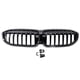 thumbnail image 1 of 2 piezas de parachoques delantero negro brillante rejilla de riñón rejilla de carreras., 1 of 7