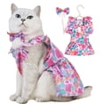 thumbnail image 1 of Vestidos de perro para perros pequeños Cachorro Niña Ropa con anillo de correa y lazo para perro Lazos para el pelo Vestido de perro Tutú para mascotas Vestidos de princesa Faldas Ropa de verano para, 1 of 5