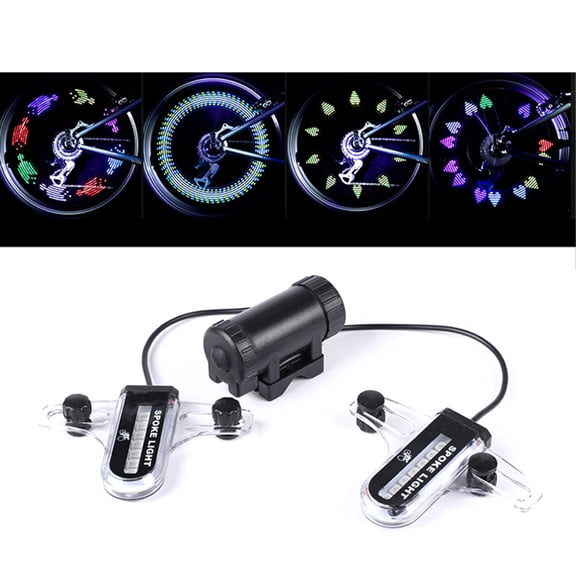 LULULION Bike LED Spoke Light Tire Light Waterproof ABS Black 1Pcs for Riding