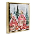 thumbnail image 3 of Stupell Industries Red Barn Santa Delivery Gold Framed Floater Canvas Wall Art design by Jesse Keith, 25 x 25, 3 of 9