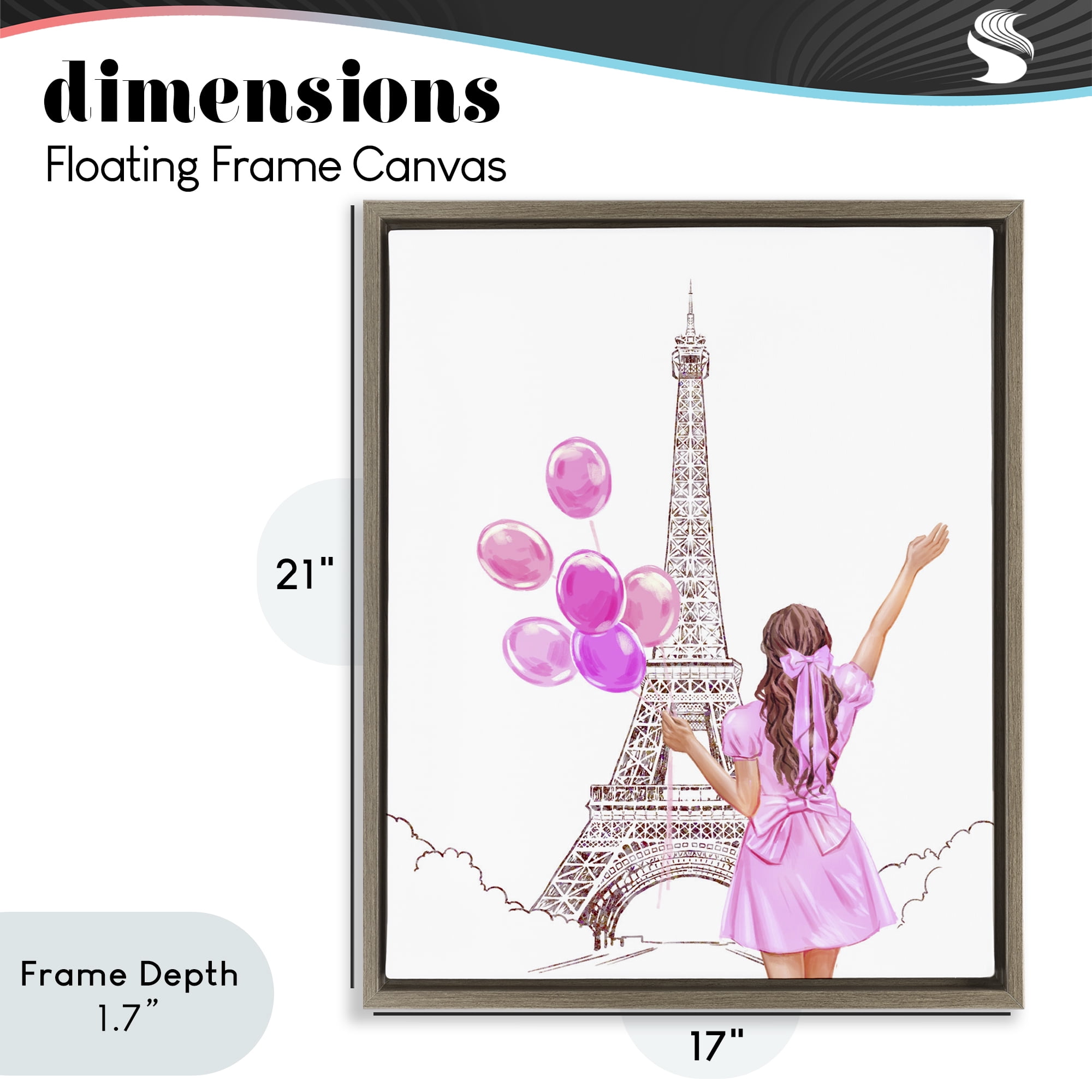 Stupell Industries Chic Paris Celebration Brown Framed Floater Canvas Wall Art, design by Ziwei Li
