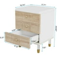 thumbnail image 2 of Tribesigns 3-Drawer Nightstand, White & Light Brown Nightstand, Bedside Table with Storage and Gold Legs, Night Side Table for Bedroom, Dorm, 2 of 6
