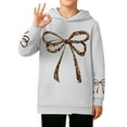 thumbnail image 4 of KKBOTIVE Bow Leopard Print Hoodies for Girls Casual Long Sleeve Sweatshirt for Kids Fall Winter Fashion Clothes ( White Size: 3-4 years ), 4 of 5