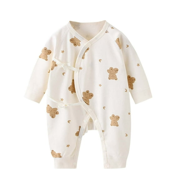 Nrmvnmi Kimono Baby Boy Girl Romper Long Sleeve Muslin Robe Newborn Toddler Baby Girls Boys Long Sleeve Printed Color T-Shirt Round Neck Jumpsuit Romper