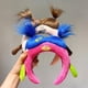 thumbnail image 2 of Diadema creativa personalizada para lavarse la cara, banda para el cabello con mascarilla femenina, diadema divertida, horquilla para el cabello, elementos de moda, 2 of 5