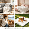 thumbnail image 3 of Phantoscope 880GSM Shaggy Faux Fur Throw Blanket, Ultra Soft Fluffy Plush Blanket for Nordic Decor, White, 50"x60", 3 of 6