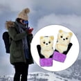 thumbnail image 3 of Guantes de invierno Sunnimix para mujer con pantalla táctil zorro blanco, 3 of 7