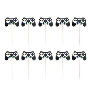 24 Pcs Video Game Cupcake Toppers, Food/Appetizer Picks for