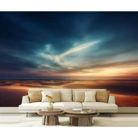Peel and Stick Wallpaper Surreal desert landscape Modern Art Wall Mural Decor Self Adhesive and Removable 69in x 98in