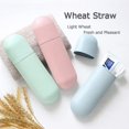 thumbnail image 3 of Couleur Rose-tui De Brosse Dents De Voyage Cologique Matriau De Paille De Bl Support De Dentifrice Sans Couvercle De Brosse Dents En Plastique, 3 of 5