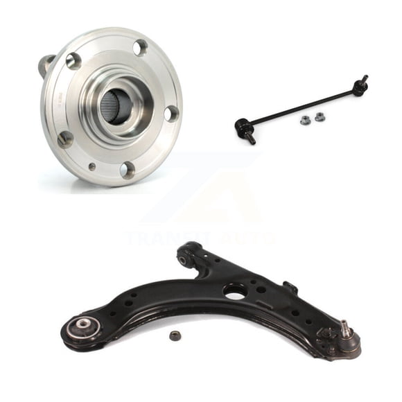 Transit Auto Front Right Bearing Assembly Lower Control Arm with Ball Joint Sway Bar Stabilizer Link Kit for Car 2006 Volkswagen Jetta A5 body code 7th and 8th Digit Of VIN Is "9M" or "1J" K77-101050