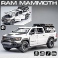 thumbnail image 1 of 1:32 Dodge RAM Mammoth Pickup Truck Off Road Alloy Toy Car Model Sound & Light Pull Back Collection Gift For Boys Children Kid, 1 of 5