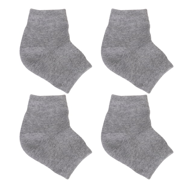 Shisuyan 2 Pairs Anti-crack Heel Socks Gel Heel Protector Moisturizing Socks Exfoliating Ankle Socks (Grey)