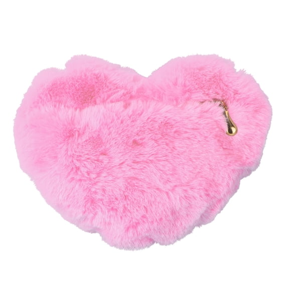 FRCOLOR 1Pc Plush Heart Shaped Bag Portable Storage for Women