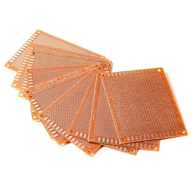 10 Pcs 7*9cm Carte PCB Prototype Finie à Souder pour Bricolage Carte de Circuit Planche à Pain (Doré)