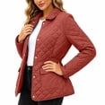 thumbnail image 6 of EOYWHK Puffer Jacket for Women Soft Warm Notch Collar Snap Button Solid Color Long Sleeve Winter Coats Red XL, 6 of 7