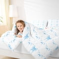 thumbnail image 3 of jejeloiu Chic Bow Ribbon 7-Piece Bedding Comforter Set,Blue White King Bedding Sets For Bowknot Lover Reversible, 3 of 7