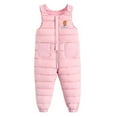 thumbnail image 2 of BLTIBY Baby Toddler Snow Bib Overalls Girls Boys Winter Fleece Thicked Warm Sleeceless Pants Fashion Skiing Bibs Romper with Pockets Pink 3-4 Years, 2 of 6