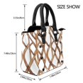 thumbnail image 2 of Single Shoulder Bag Rivet Bag 7.48×7.48×3.94in Removable Shoulder Belt Can Be Held Or Diagonal Across A Variety Of Matching Styles Brown Moroccan Trellis Hand-Drawn Sketch_1, 2 of 6