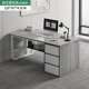 thumbnail image 1 of Long Study Office Desk Writing Vanity Standing Legs Reception Computer Desks Shelf Drawers Escritorios De Ordenador Furniture My Lux Decor Round, 1 of 33