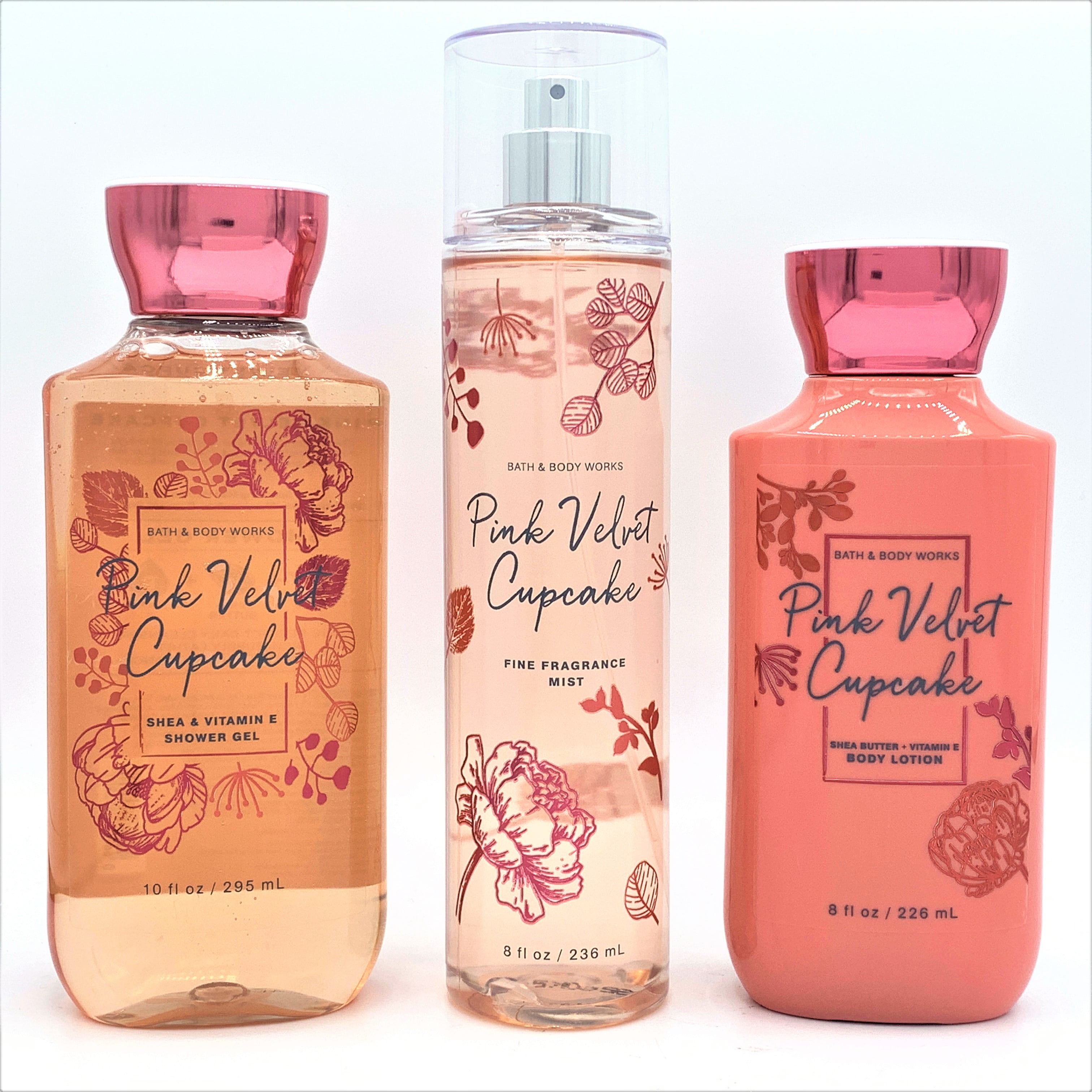 Bath and Body Works Pink Velvet Cupcake Mist, Lotion, and Shower Gel 3