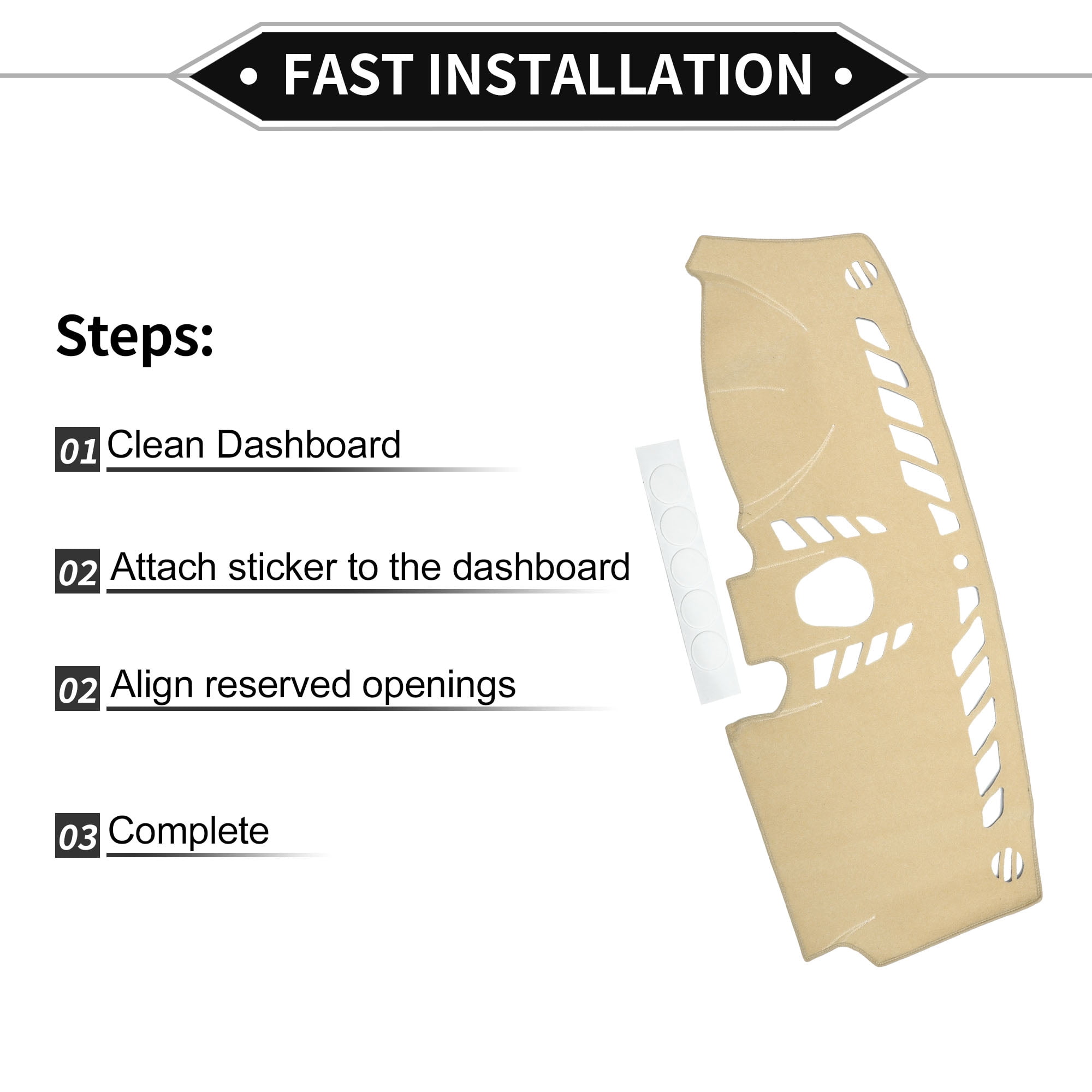 Unique Bargains Dash Cover Compatible for PORSCHE CAYENNE 2011-2015, Non-Slip Polyester Silicone Center Console Dashboard Cover Pad Carpet Mat Beige