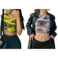 thumbnail image 4 of Y2k Crop Top Manches Courtes Imprimés Graphiques Crop Tops pour Femmes E-Girls, 4 of 5