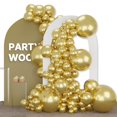 thumbnail image 1 of Balloon PartyWoo Metallic Gold, paquete de 142 unidades con kit Arch, G101, 1 of 8