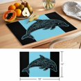 thumbnail image 6 of Dolphin Black Placemats Set of 8 Nautical Mandalas Blue Boho Abstract Place Mats Indoor Wipeable Table Mats Washable Cloth Dining Table Placemats for Kitchen Holiday Party Home Decor 13x19 Inch, 6 of 9