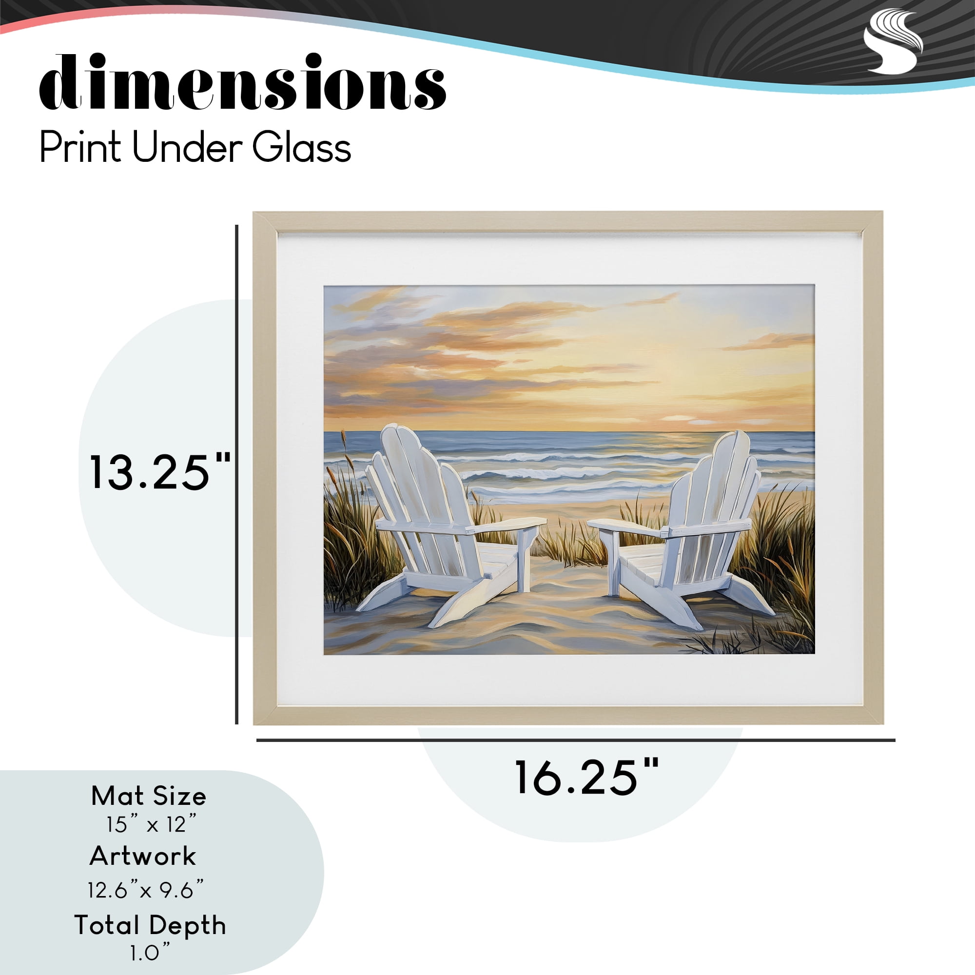 Stupell Industries Wave Watching Spot at Sunset Birch Framed Print Under Glass, design by Petal Prints Design
