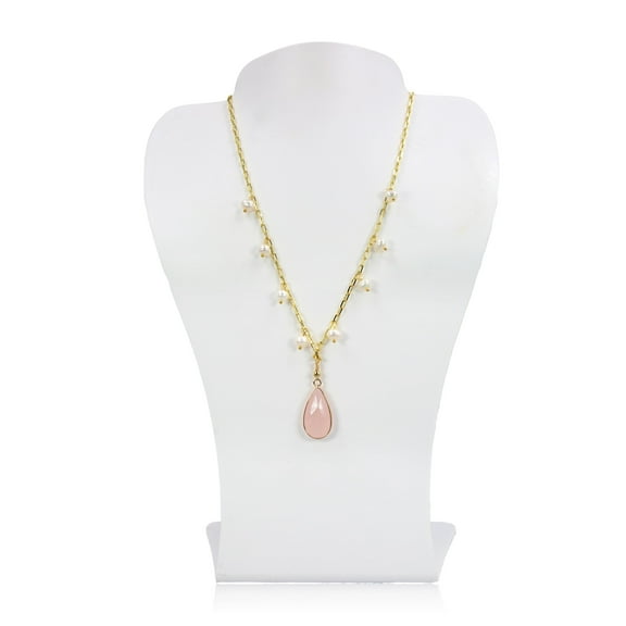 MGR! My Gems Rock Elegance in Pearls and Rose Quartz Necklace