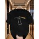 thumbnail image 3 of Graphic - Camiseta para hombre, color negro, pequeña Men's Trendy Cat Graphic - Casual Round Neck, Stretch Polyester Blend, Machine Washable - Perfect for Summer Tee For Adult, Men, Women, Teen, Te, 3 of 8