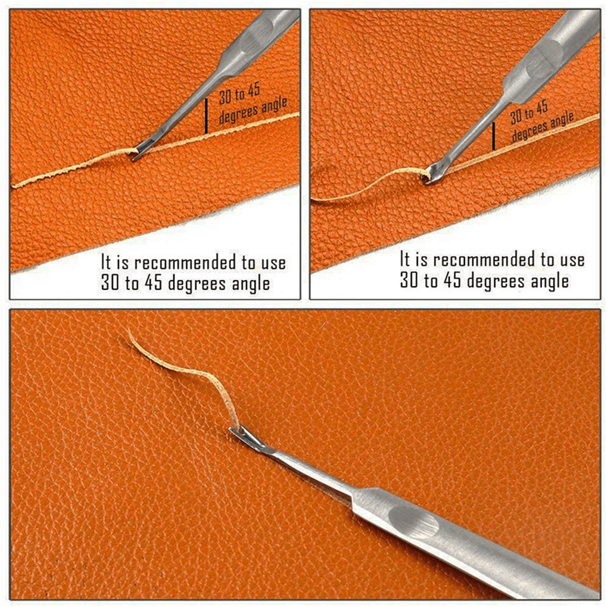 18Pcs 1/2/4/6 DIY Diamond Lacing Stitching Chisel Set Leather Edge Skiving DIY Craft Tool, (4mm)