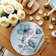 thumbnail image 2 of Blue Flower Round 13 Inch Placemats Set of 6, Retro Gradient Texture Painting Plant Leaf HeatResistant Non Slip Place Mats for Dining Table, Wipeable Braided Kitchen Table Mats for Housewarming, 2 of 9