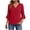 Red, variant on Hxlamzoo Women's 3/4 Length Sleeve Blouses Relaxed Fit V Neck Ruffle Sleeve Chiffon Elegant Casual Shirts