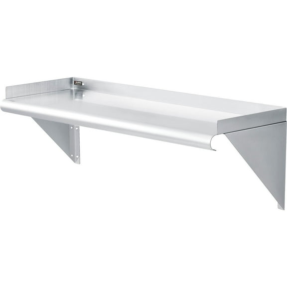 Global Industrial Wall Mount Shelf with 1-1/2" Lip 18 Gauge 430 Stainless Steel 36"W x 12"D