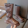 thumbnail image 5 of HUANBAI Stylish Girls Boots With Warm Fleece Children's Long Tube Boots British Style Boots With Bowknot Design For Every Occasion Girls Ankle Boots 5-5.5 Years, 5 of 6