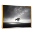thumbnail image 2 of Designart "Tree Silhouette In Monochromatic Skyline" Coastal Sunset Floater Framed Canvas Art Print, 2 of 5