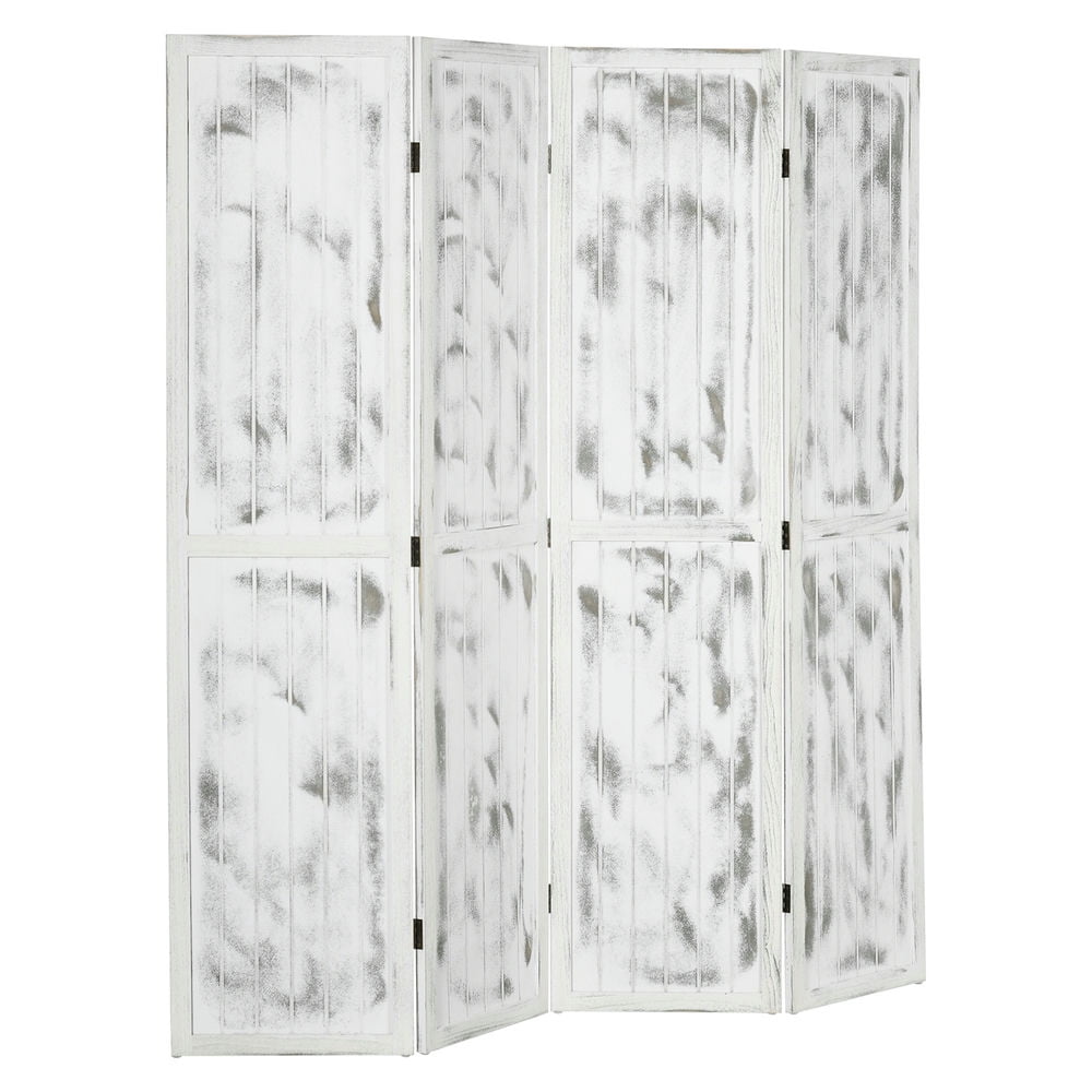 Resenkos Screen Divider Room Divider Screen With Foldable Design For Indoor Bedroom Office 5.5' Rustic White